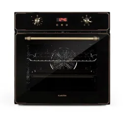 Elizabeth Einbaubackofen Retro 2200 Watt 49l Messingoptik Display