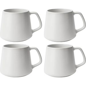 Miamio Kaffeebecher Luxe, 420ml, Keramik, weiß, 4 Stück
