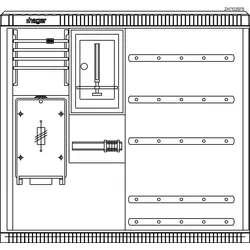 Hager ZAF102BF8 Festplatzverteilerschrank, KVS, Größe 2, ortsfest, bis 80A, mit Zählerplatz