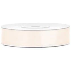 PartyDeco Satin Geschenkband creme 25m 12mm breit