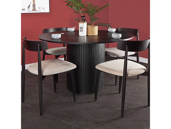 Table à manger Yetsy 120 x 75 x 120cm Noir/Noir