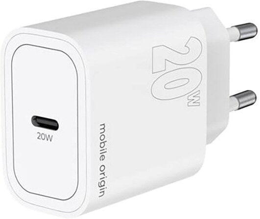 Mobile Origin PD 20W USB-C Vægoplader - Hvid