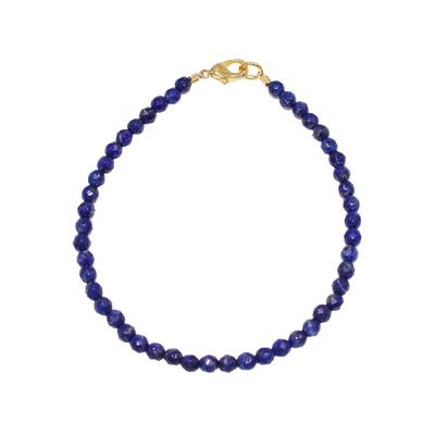 Armband FIRETTI "Schmuck Geschenk Armschmuck Armkette Farbstein Edelstein" Gr. 19, gold (gelbgoldfarben, blau, blau), Armbänder, Damen, 19, Messing, Armband, Made in Germany - mit Lapislazuli