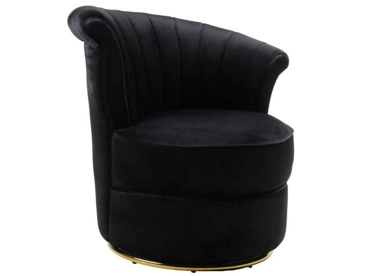 Fauteuil Swan en Velours - Noir