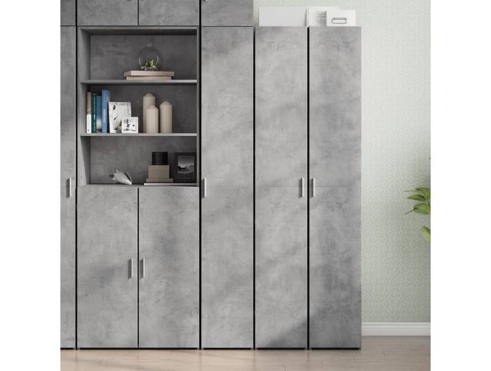 furnicato Highboard Betongrau 30 x 42,5 x 185 cm aus Holzwerkstoff (1 St), Stauraum-Schrank mit feuchtigkeitsbeständiger Oberfläche für Flure