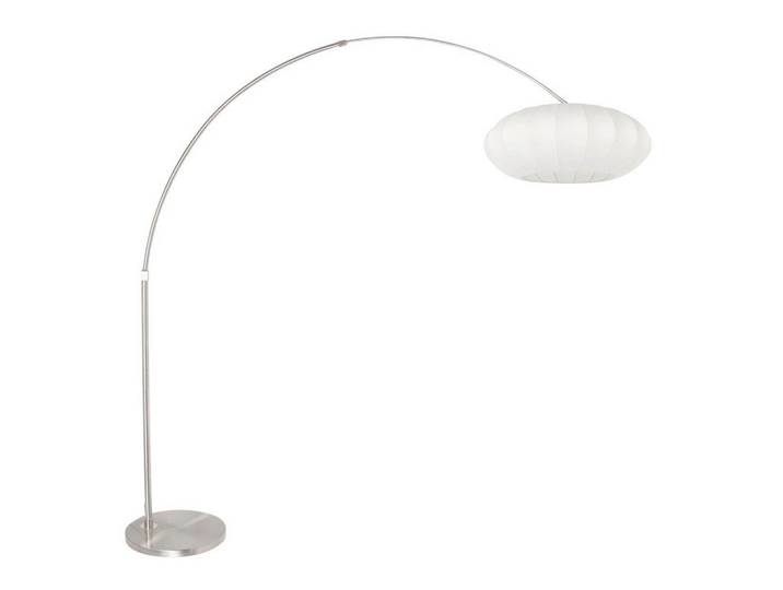 Stehleuchte, Edelstahlfarben, Textil, rund, 50x240x230 cm, höhenverstellbar, Lampen & Leuchten, Innenbeleuchtung, Stehlampen, Stehlampen
