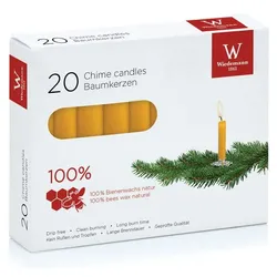 WIEDEMANN 112007.002 Baumkerzen 100 % Bienenwachs 10,5 x 1,25 cm 20 Stück