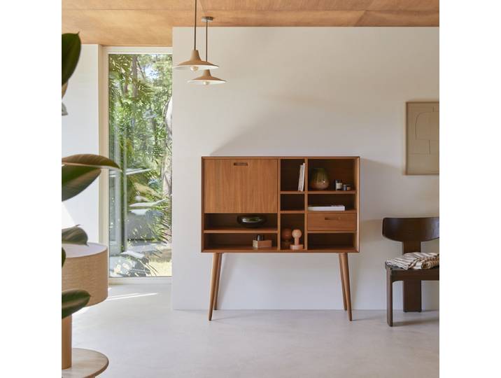 Buffet aus massivem Mahagoniholz 130 cm Magda 50's - Natur - Mahogany