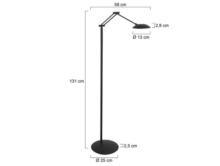 Steinhauer Stehlampe Daphne, dimmbar, schwarz, für Wohn- / Esszimmer, Metall, Modern, Stehlampe