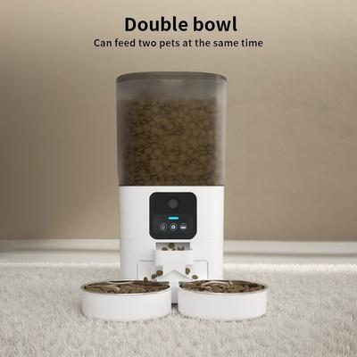 Uplift Picks Automatic Cat Feeder 7L Smart Food Dispenser With Camera And Double Stainless Bowls Automatic Cat Feeder 7L Smart Food Dispenser With Camera And Double Stainless Bowls