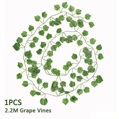 Inspired Living LushLook Artificial Ivy Garland Realistic Fake Ivy Vines For Wall, Balcony & Wedding Decor grape Leaves 12pcs