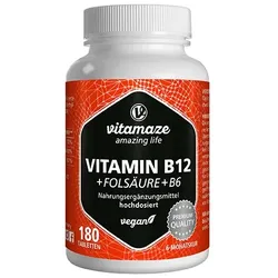 VITAMIN B12 1000 μg hochdos.+B9+B6 vegan Tabletten 45 g