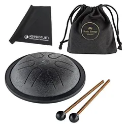 Meinl Sonic Energy MSTD1BK Tongue Drum mit Tuch (Zungentrommel), Perkussion, Schwarz