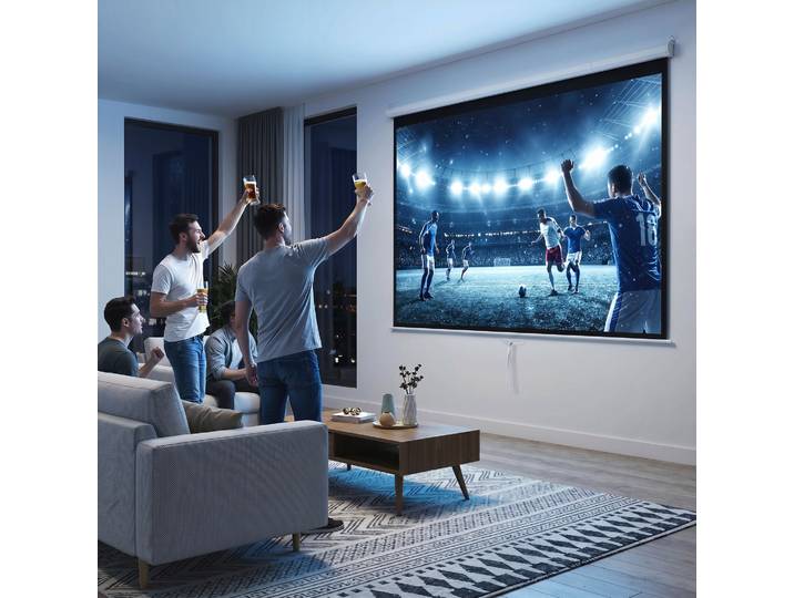 HOMCOM Écran de Projection 203x152cm Manuel Home Cinéma