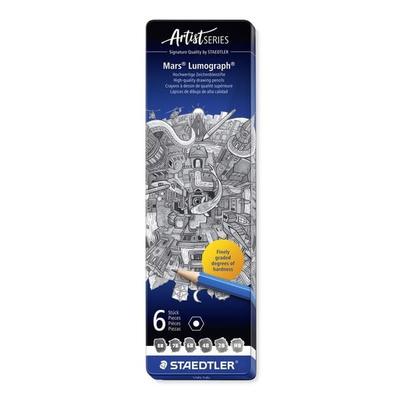 STAEDTLER Bleistifte Mars Lumograph Bleistifte, 6er Set, 6 Härtegrade