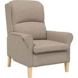 vidaXL, Sessel, Taupe Sessel Taupe Stoff, Holz Standard Taupe Sessel Rechteckig