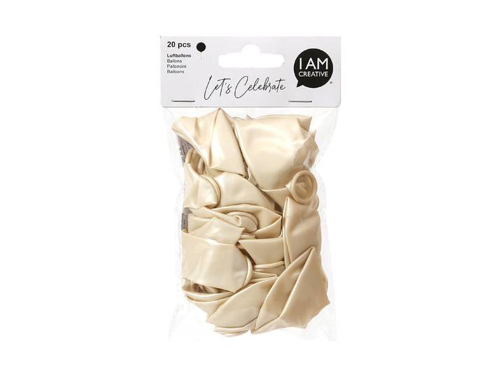 Luftballone 20 Stück in metallic creme, ca. ø 27 cm