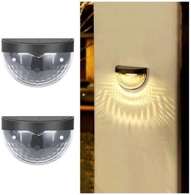 Uplifted Finds 2 Pack Outdoor Solar Wall Lamps   Waterproof LED Lights For Yards, Fences & Driveways warm Light