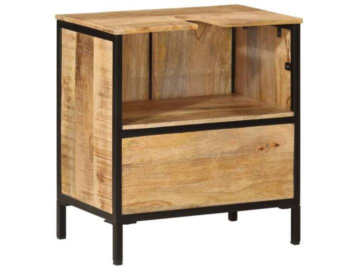Soldes Printemps  Armoire lavabo de salle de bain - SOLOMOON - ARMOIRE WC - bois massif de manguier et fer SSS1520
