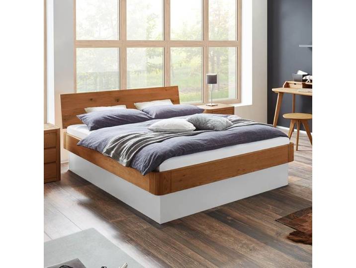 Bett Otavalo Komfort Eiche Massivholz mit Bettkasten 200x200cm