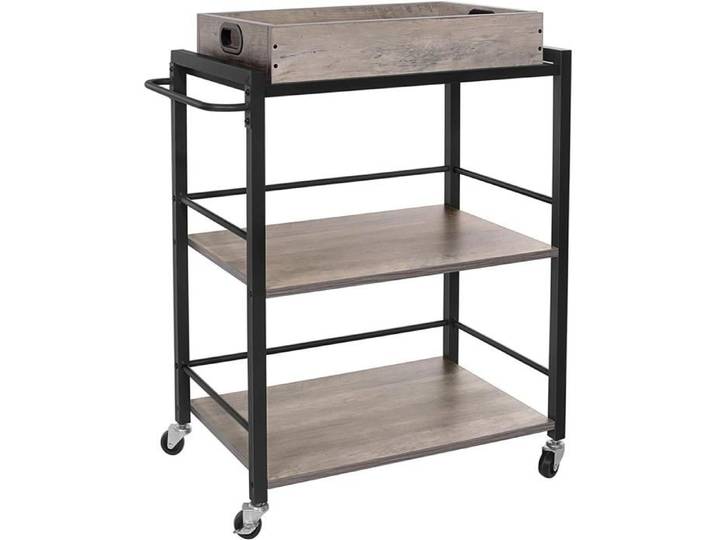 Desserte de cuisine - IndusStyle - Chariot avec plateau amovible - Pieds réglables - Roulettes - 60 kg max