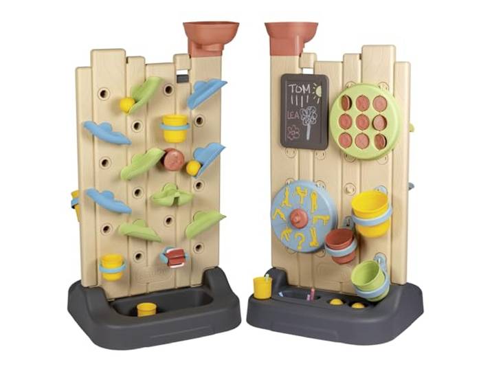 Smoby Life - Activity Wall - aus 84% Recyclingmaterial - Interaktiver Spielwand mit 6 Aktivitäten & 29 Zubehörteilen - Für drinnen & draußen - Ab 2 Jahre