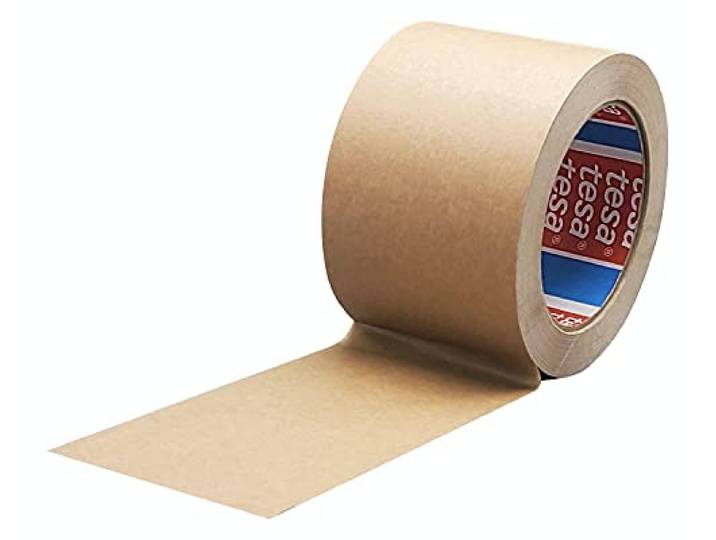 tesa 4713, papiertape, papier verpakkingstape, verpakkingstape, 50 mm x 50 m (75 mm bruin, 1 rol)