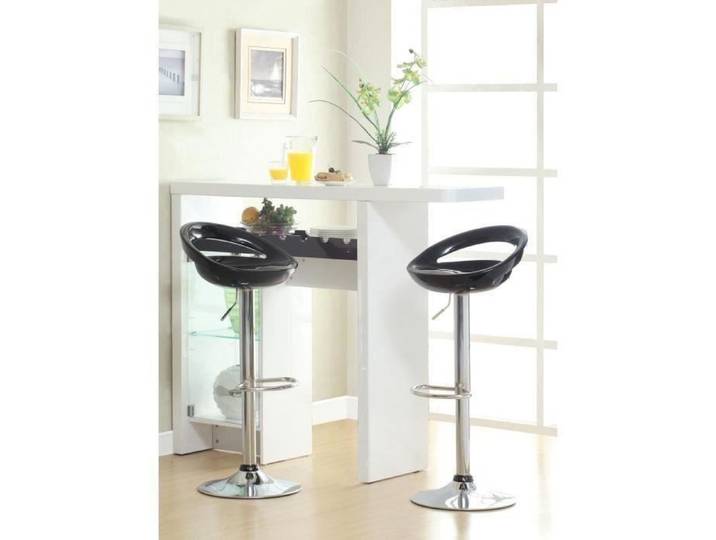 Lot de 2 tabourets chaise de bar noirs ABS 59-80cm