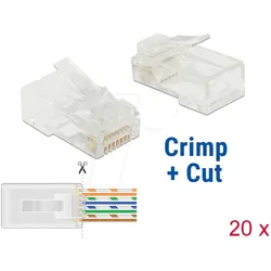 DELOCK 86453 - Netzwerk RJ45 Crimp+Cut Stecker Cat.6 UTP 20 Stück