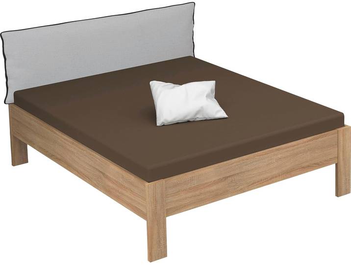 Futonbett RAUCH Aditio , braun (struktureichefarben hell), B:166cm H:107cm L:208cm, Betten, Futonbett, Kopfteil Webstoff mit abgesetztem Keder