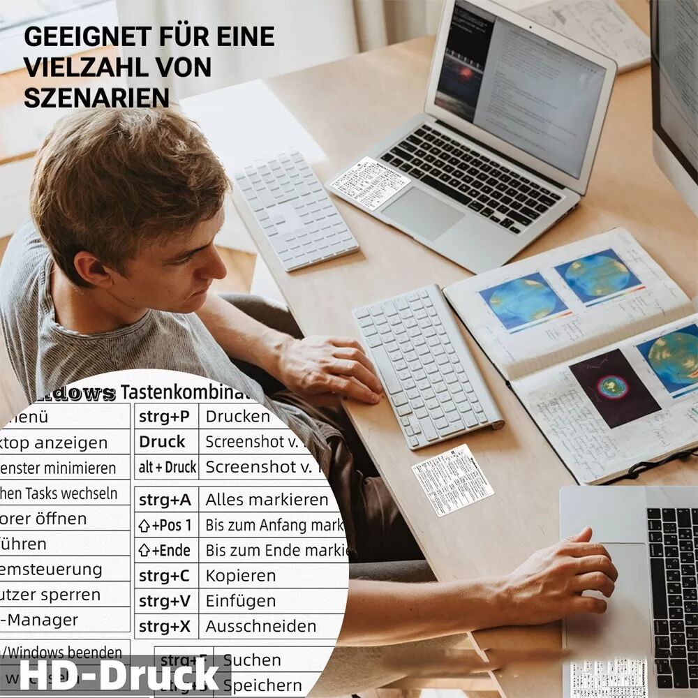 INF Autocollants de Raccourcis Clavier Allemands pour Mac OS/Windows/Excel - Augmentez Votre Productivité