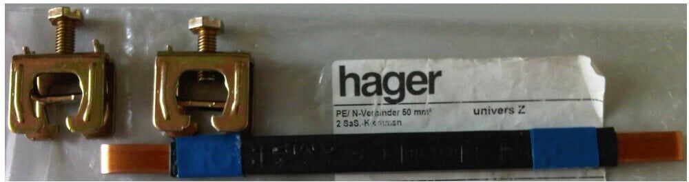 Hager PE/N-Verbinder bl,CU-Band,flexibel N75B)