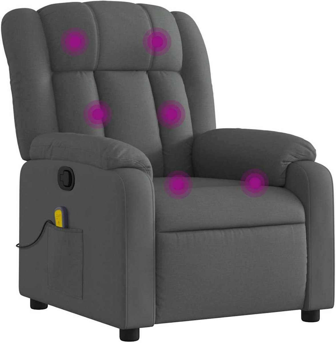 vidaXL Massagestoel voor volwassenen - Verstelbare relaxrecliner - Donkergrijs - Stof