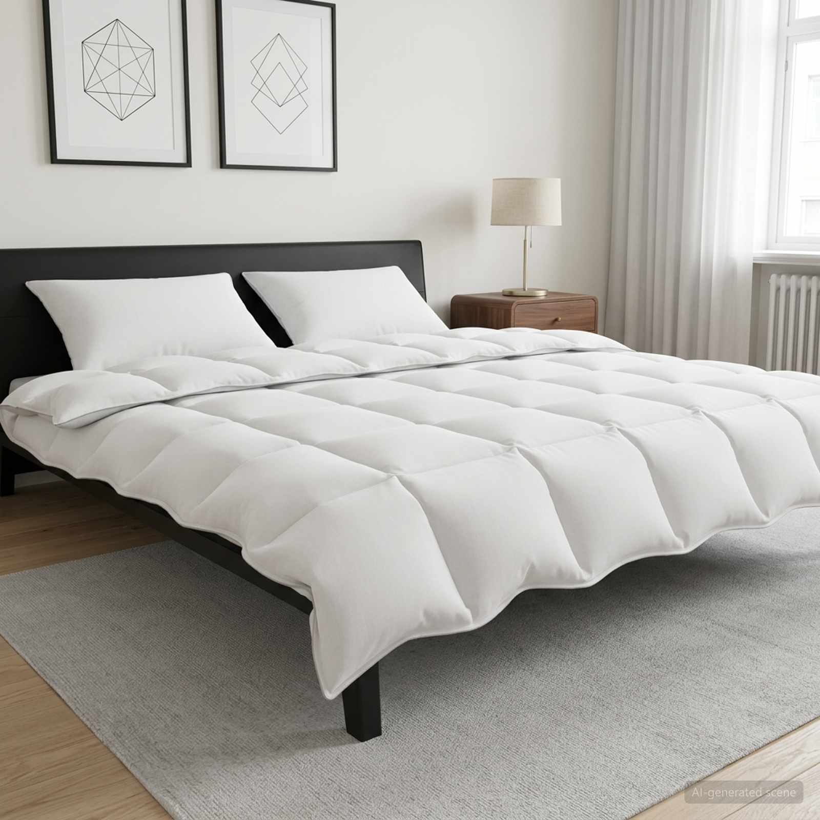 vidaXL Juego de Edredón Blanco 200 x 200 cm Poliéster, Bambú Blanco