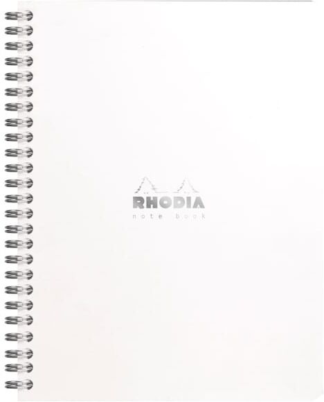 Rhodia NoteBook wire white A5+ squared 5st
