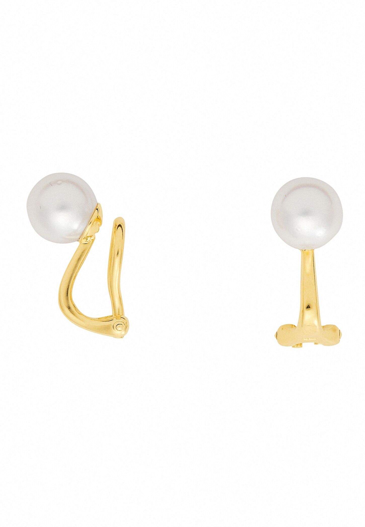 Paar Ohrclips ADELIA´S "585 Gold Ohrringe Ohrclips mit Süßwasser Zuchtperle Ø 8 mm", gold, Ohrringe, Damen, Gelbgold 585, Paar Ohrclips