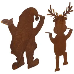 Rost-Kantenkletterer "Weihnachten" aus Metall, 2 Stück