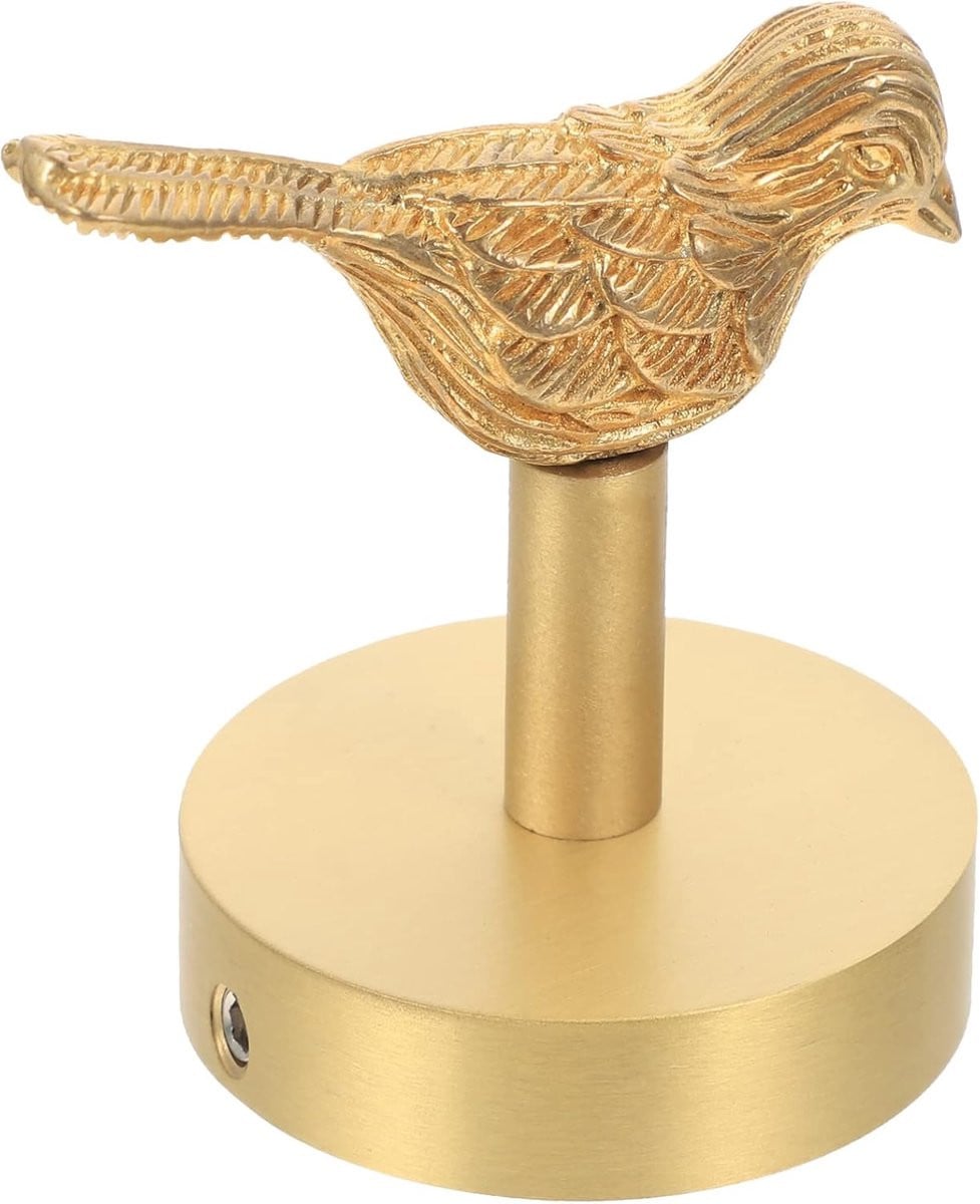 Decoratieve wandkapstok met vogel design in goud metaal