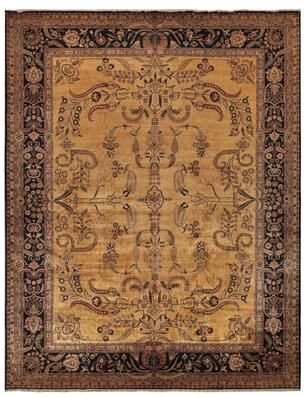 "EXQUISITE RUGS ONE-OF-A-KIND Antique Weave Mohajeran Hand Knotted Gold Rug - 14'x18'1"""