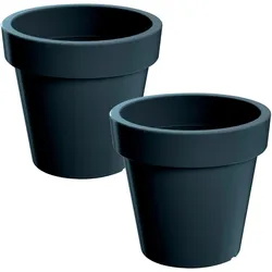 WellHome - Set 2 Pflanztöpfe LOFLY Ø13,4 cm/Stück Farbe Anthrazit