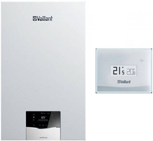 Vaillant Chaudière à Condensation EcoTEC Plus VMW 35 CS/1-5 CFI + vSmart Wi-Fi Méthane/GPL avec Kit Fumée
