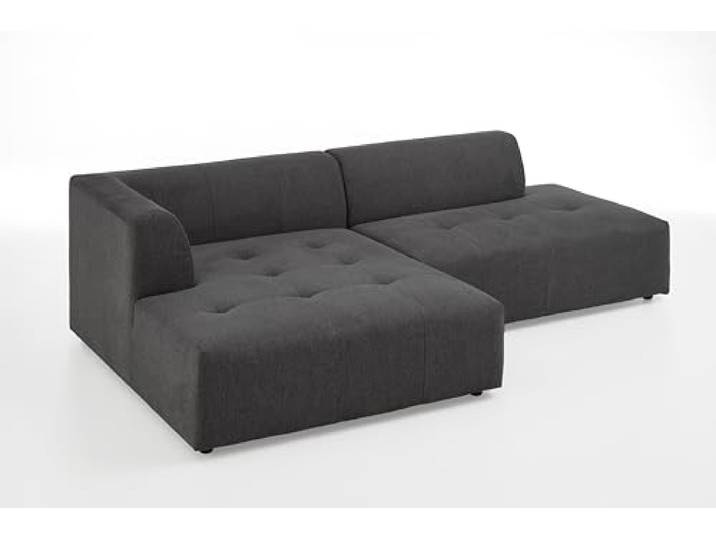 Atlantic Home Collection Eckgarnitur, XXL-Liegefläche (ca. 63x240cm), skandinavisches Design, frei im Raum stellbar. Bezugsstoff Strukturstoff, Ecke Links