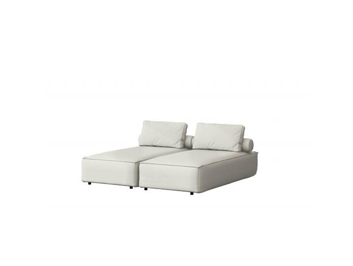 Kaiser Möbel Gartenchaiselongue Doppelter Malibu Creme, Holz, 180x73x194 cm, Gartenmöbel, Gartenliegen