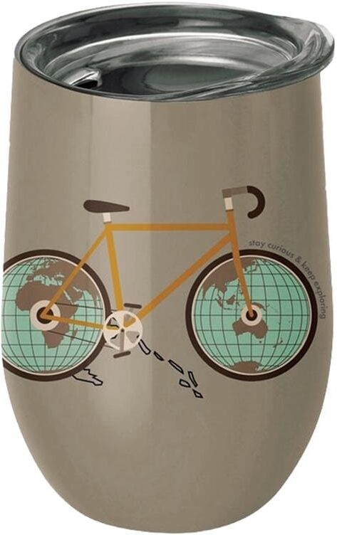 Thermobecher "BioLoco Office-World traveller 420 ml", beige (braun), 420ml, Edelstahl, Trinkgefässe, Thermobecher braun 420ml