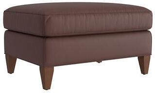 Cameron Leather Ottoman - Chocolate Leather, Chocolate Sierra - Ballard Designs