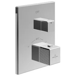 Villeroy und Boch Mettlach Fertigmontageset TVT12600100061 Unterputz-Thermostat mit Einwege-Mengenregulierung, chrom