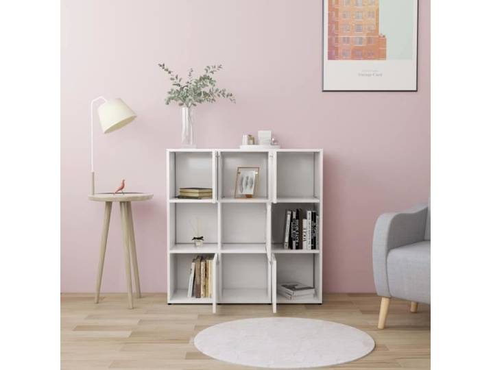 LVL - MEUBLE ETAGERE - Bibliothèque Blanc 90x30x90 cm Aggloméré(7955)