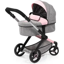 Bayer Design 17033AA Combi Poppenwagen Xeo, tas, jeans-grijs, roze