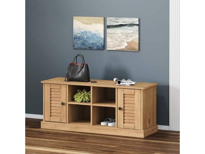 SALE 2026  Banc à chaussures Brun - Banc à chaussures VIGO 106x35x45cm - bois massif de pin PRO531863027