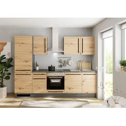 Küchenblock Jazz mit Geräten ca.280cm Eiche/Anthrazit
